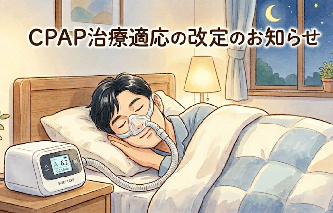 💤2026年6月改定、睡眠時無呼吸症候群のCPAP保険適応基準の緩和について💤のアイキャッチ画像